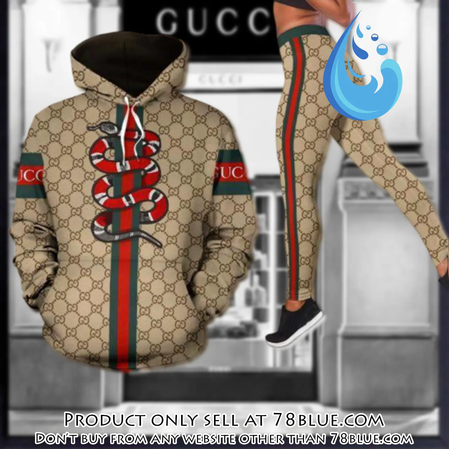 Gucci snake hoodie legging set luxury for women 78b0436027